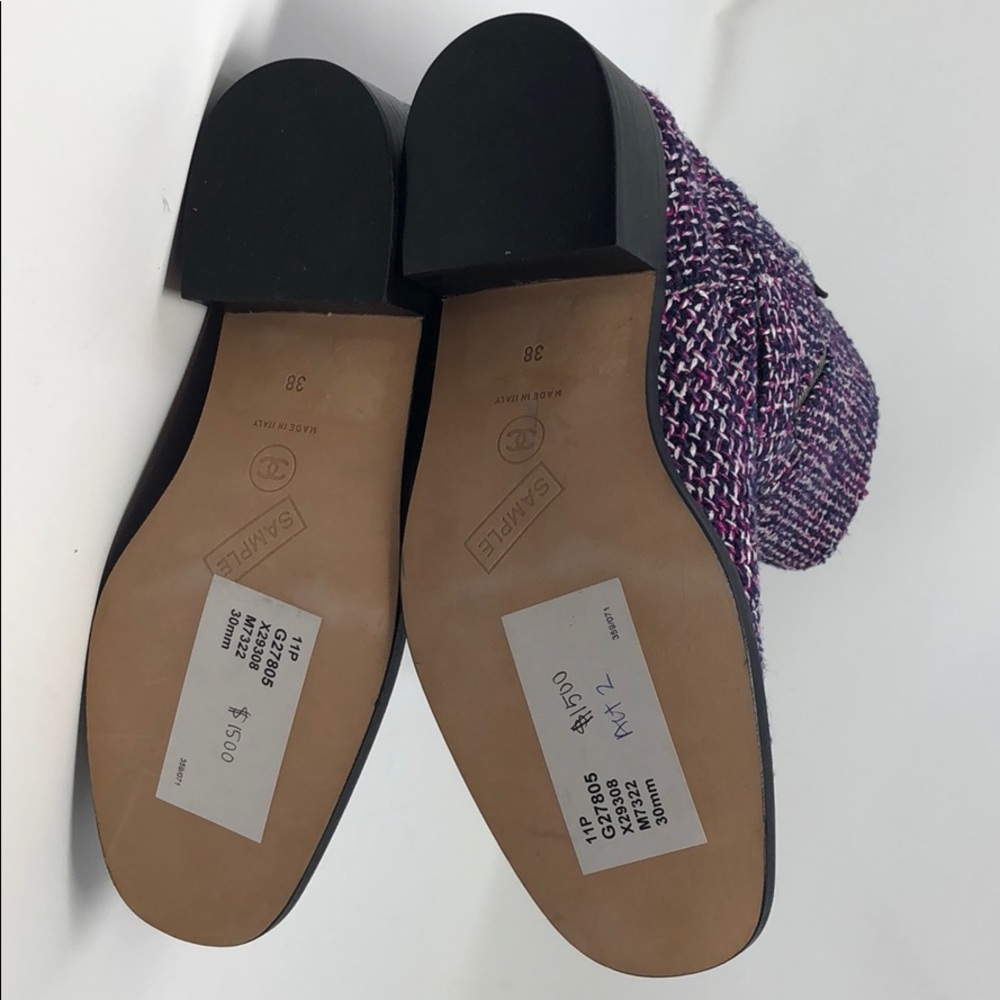 CHANEL Pink Purple Black Tweed Boots BRAND NEW - Picture 6 of 6